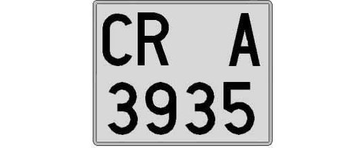 CR3935A matricula cuadrada