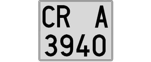 CR3940A matricula cuadrada