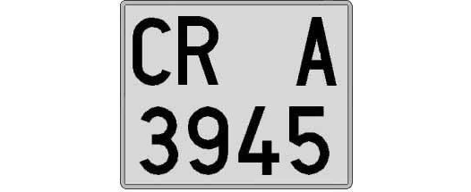 CR3945A matricula cuadrada
