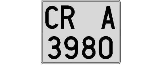 CR3980A matricula cuadrada