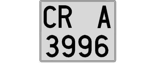 CR3996A matricula cuadrada