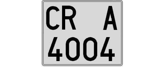 CR4004A matricula cuadrada