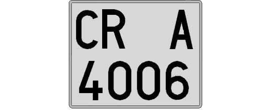 CR4006A matricula cuadrada