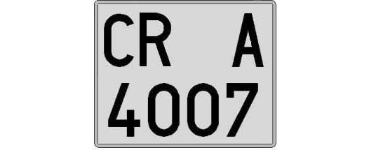 CR4007A matricula cuadrada