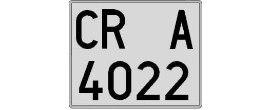 CR4022A matricula cuadrada