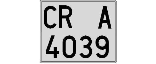 CR4039A matricula cuadrada