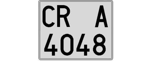 CR4048A matricula cuadrada