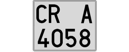 CR4058A matricula cuadrada