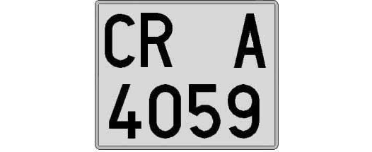 CR4059A matricula cuadrada