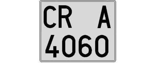 CR4060A matricula cuadrada