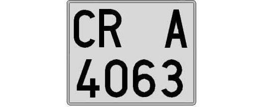 CR4063A matricula cuadrada