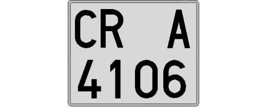 CR4106A matricula cuadrada