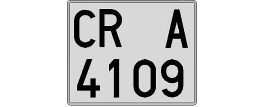 CR4109A matricula cuadrada