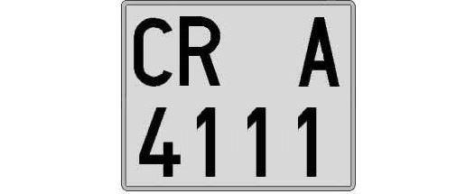 CR4111A matricula cuadrada