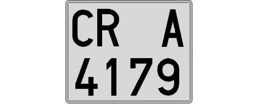 CR4179A matricula cuadrada