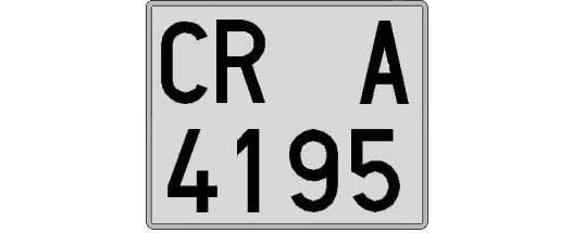 CR4195A matricula cuadrada