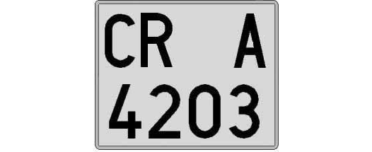 CR4203A matricula cuadrada