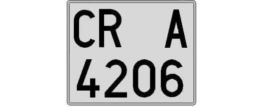 CR4206A matricula cuadrada