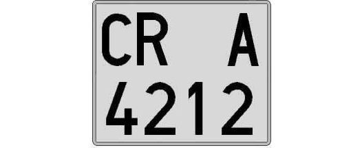CR4212A matricula cuadrada