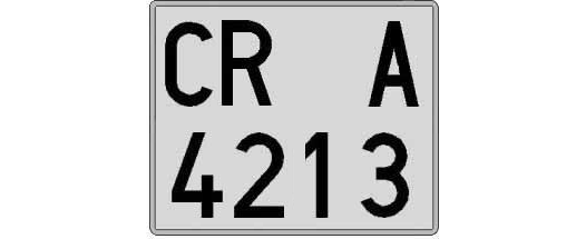 CR4213A matricula cuadrada