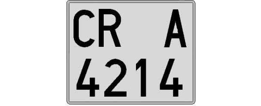 CR4214A matricula cuadrada