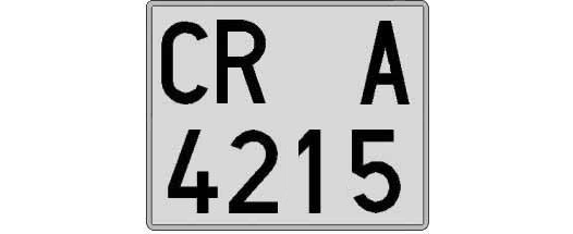 CR4215A matricula cuadrada