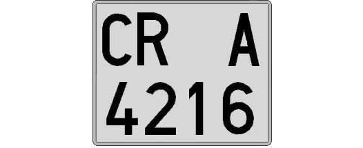 CR4216A matricula cuadrada