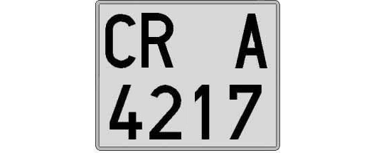 CR4217A matricula cuadrada