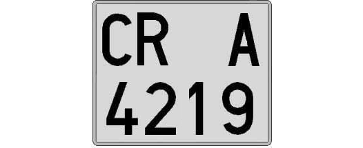 CR4219A matricula cuadrada