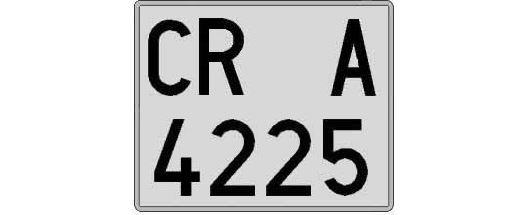 CR4225A matricula cuadrada