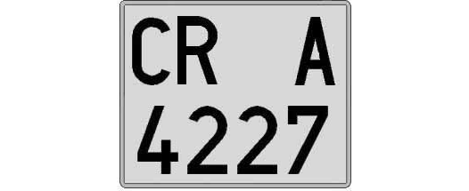 CR4227A matricula cuadrada