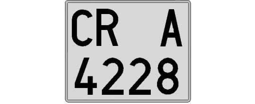 CR4228A matricula cuadrada