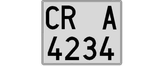 CR4234A matricula cuadrada