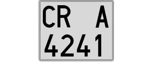 CR4241A matricula cuadrada