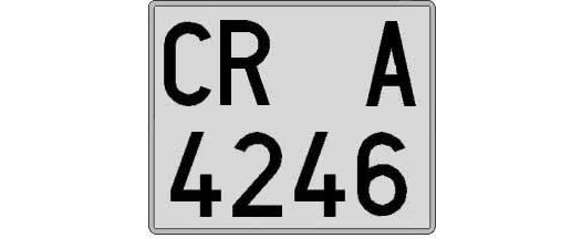 CR4246A matricula cuadrada