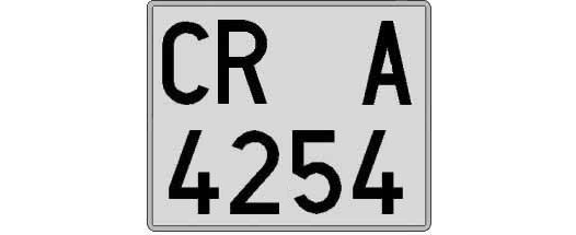 CR4254A matricula cuadrada