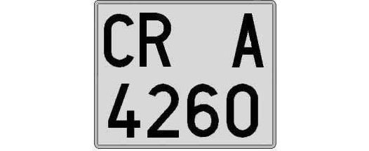 CR4260A matricula cuadrada