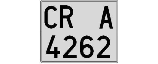 CR4262A matricula cuadrada