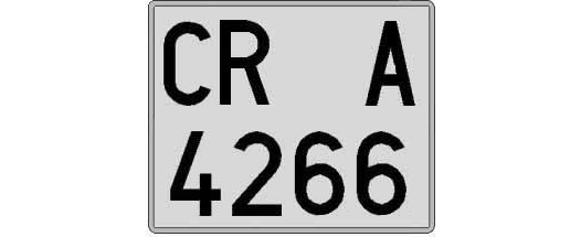 CR4266A matricula cuadrada