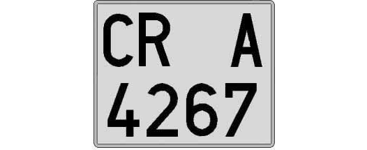 CR4267A matricula cuadrada