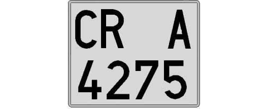 CR4275A matricula cuadrada