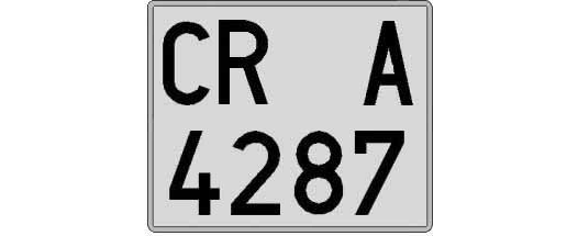 CR4287A matricula cuadrada