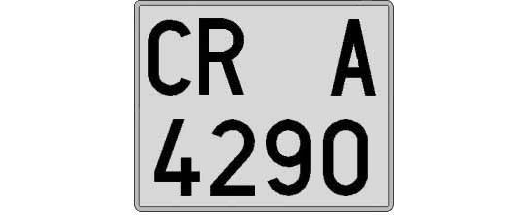 CR4290A matricula cuadrada