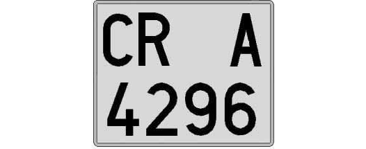 CR4296A matricula cuadrada