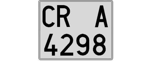 CR4298A matricula cuadrada