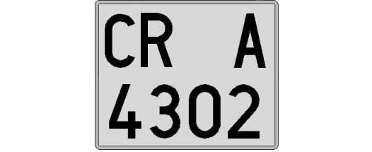 CR4302A matricula cuadrada