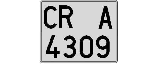 CR4309A matricula cuadrada