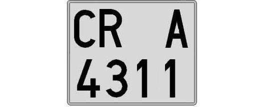 CR4311A matricula cuadrada