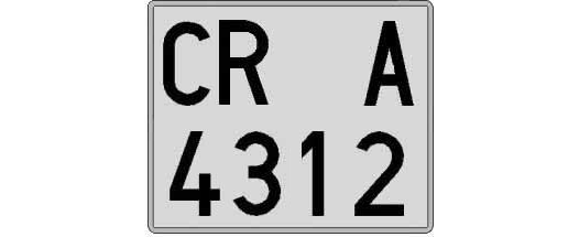 CR4312A matricula cuadrada