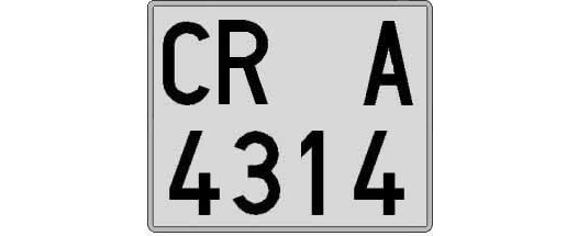 CR4314A matricula cuadrada